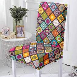 Shein Bohemian Floral Print Milk Stretchable Covers 1 4 6pcs Loose Chair Cover Multicolour