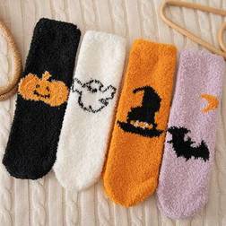Shein Women Halloween Themed Plush Socks Warm - Cute
