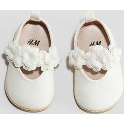 H&M Appliquéd Ballet Pumps - White