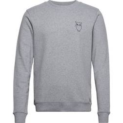 Knowledge Cotton Apparel Small Owl Chest Print Sweat - Grå