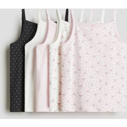 H&M 5-Pack Jersey Vest Tops - Light Pink