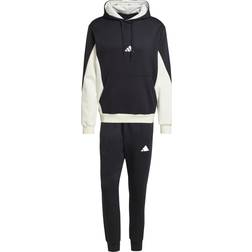 adidas Jogginganzug Fleece Colorblock Hooded Herren - Black/White