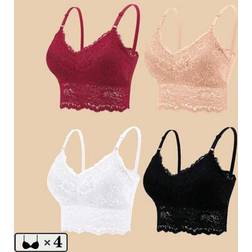 Shein Women Sexy Flower Lace Bras Top Comfortable - Hollow Out