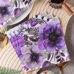 Shein 20pcs Floral Printed Disposable Table Napkins
