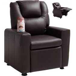 VEVOR Kids Reclining Chair PU Leather Brown