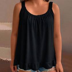 Shein Plus Size Solid Color Fold Pleated Camisole