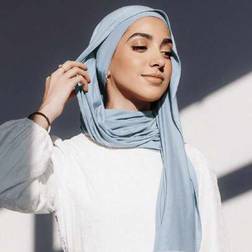Shein Jersey Matching Hijab Undercap Set Solid Color Soft Breathable - Modal Scarf