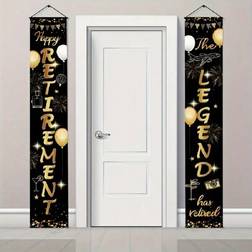 Shein 2pcs Happy Retirement Door Banners Set