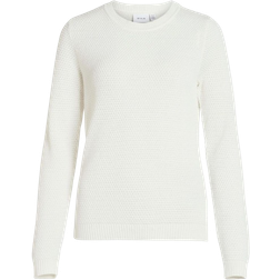 Vila Dalo Basic Knitted Pullover - White Alyssum
