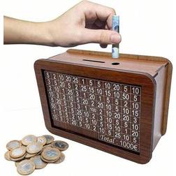 Shein Wooden Money Box With Saving Goals