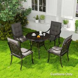 Shein Set Of 4 Garden 108L x 50W x 5H cm Chair Cushions Grey