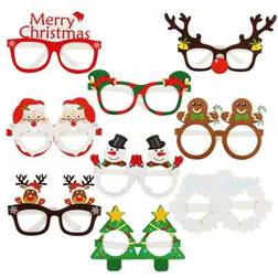 Shein 9 Pcs Paper Christmas Glasses Frames