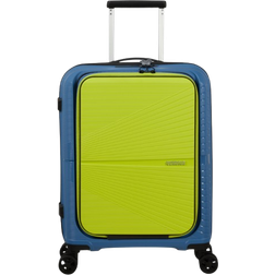 American Tourister Airconic Spinner Front Loader 55cm - Coronet Blue/Lime