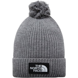 The North Face Logo Box Pom Beanie - TNF Medium Grey Heather