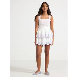 Lindex Flounce Skirt With Embroidery