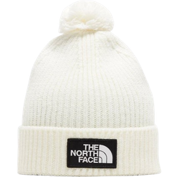 The North Face Logo Box Pom Beanie - Gardenia White
