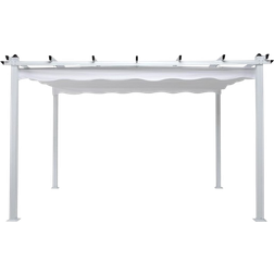 Comfort Garden Pergola with Folding Roof - White/Aluminum 3x4 m