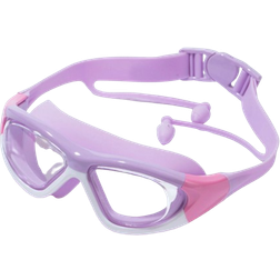 Shein 3pcs Set Swimming Goggles Nose Clip Earplugs Purple