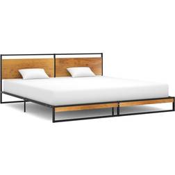vidaXL 324868 Bed Frame without Mattress Natural/Black Sengeramme 204x208cm