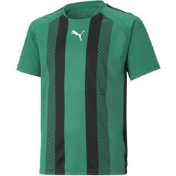 Puma Team Liga Striped Youth Football Jersey - Pepper Green/Black/White (704927-05)