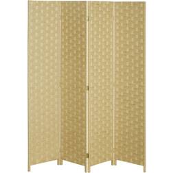 Homcom 4 Panel Folding Brown Room Divider 159.5x169.5cm