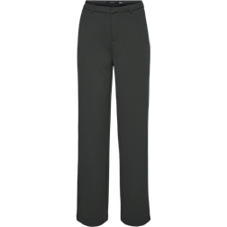 Vero Moda Zamira Mid Waist Trousers - Grey/Peat