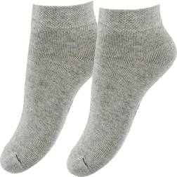 Fuzzies Ankle Socks 2-pack - Grey Melange (2100-123)