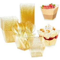 Shein 2oz 60ml Dessert Cups With 50pcs Gold Dots