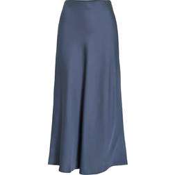Vila Satin Maxi Midi Skirt - Blue