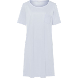 Hanro Cotton Deluxe Short Sleeved Nightdress - Blue Glow