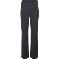 Vero Moda Zamira Mid Waist Trousers - Grey/Obsidian