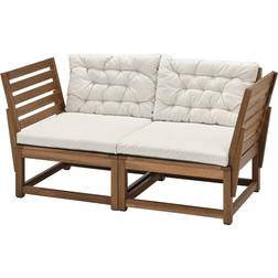 IKEA Nämmarö 2-Sits Ljusbrunlaserad Kuddarna Modulsoffa