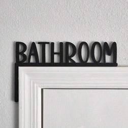 Shein 1pc Modern Wooden Toilet Door Sign Black Wall Decor
