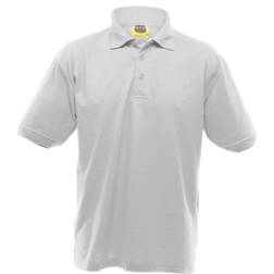 UCC 50/50 Men's Heavyweight Plain Pique Polo Shirt - White