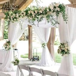 Shein 2pcs 6m White Chiffon Archway Fabric