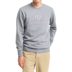 Gant Men's Tonal Archive Shield Crew Neck Sweatshirt - Grey Melange