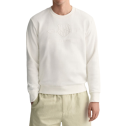 Gant Men's Tonal Archive Shield Crew Neck Sweatshirt - Eggshell