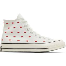 Converse Chuck 70 Embroidered Lips High Love Me - Vintage White/University Red