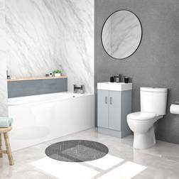 Nes Home Matte Grey 450mm Flat Pack Basin Vanity Unit
