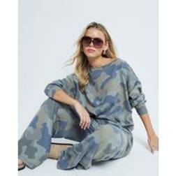 River Island Petite Green Camouflage Sweatshirt