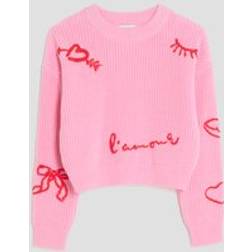River Island Girls Pink Graffiti Jumper