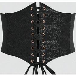 Shein Women's Black Corset Lace Waist Cincher
