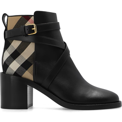 Burberry Check And Leather - Black/Archive Beige