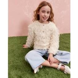 River Island Girls Cream Collarless Organza Blazer