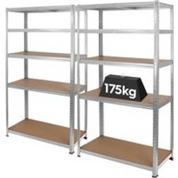 Harbour Housewares 2Pc 5-Tier Steel Garage Units Set Shelving System 2pcs