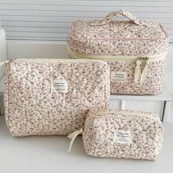 Shein Pink Floral Makeup Bags Multifunctional Cosmetic Organizer