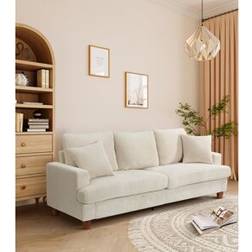 17 Stories Corduroy 3-Seater Beige 226.06cm Sofa