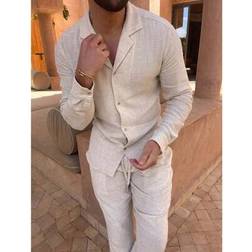 Shein Men's Casual Fashion Long Sleeve Blazer Pants Set