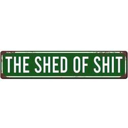 Shein Green Retro "Outhouse" Metal Wall Art Decor Wall Decor