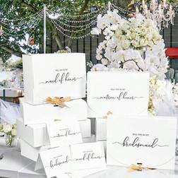 Shein 8 Packs Elegant Bridesmaid Proposal Set 10.6x7.9x3.1 Inch Small Box